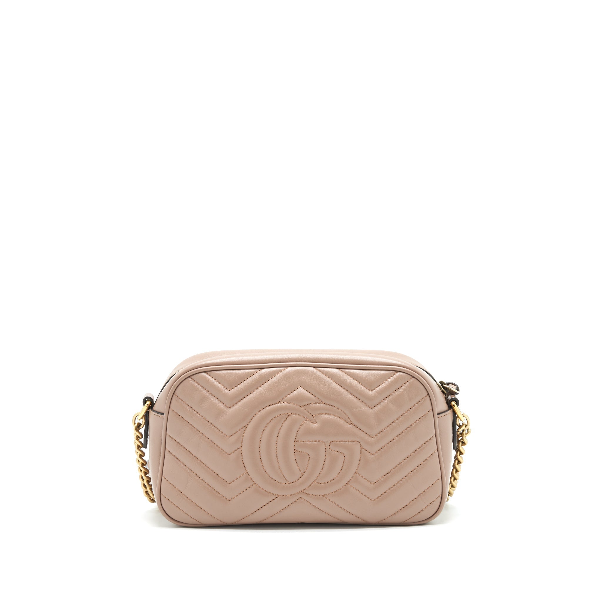 GUCCI GG MARMONT SMALL MATELASSE CAMERA BAG BEIGE GHW