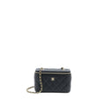 CHANEL LONG VANITY WITH CHAIN CAVIAR BLACK LGHW (MICROCHIP)