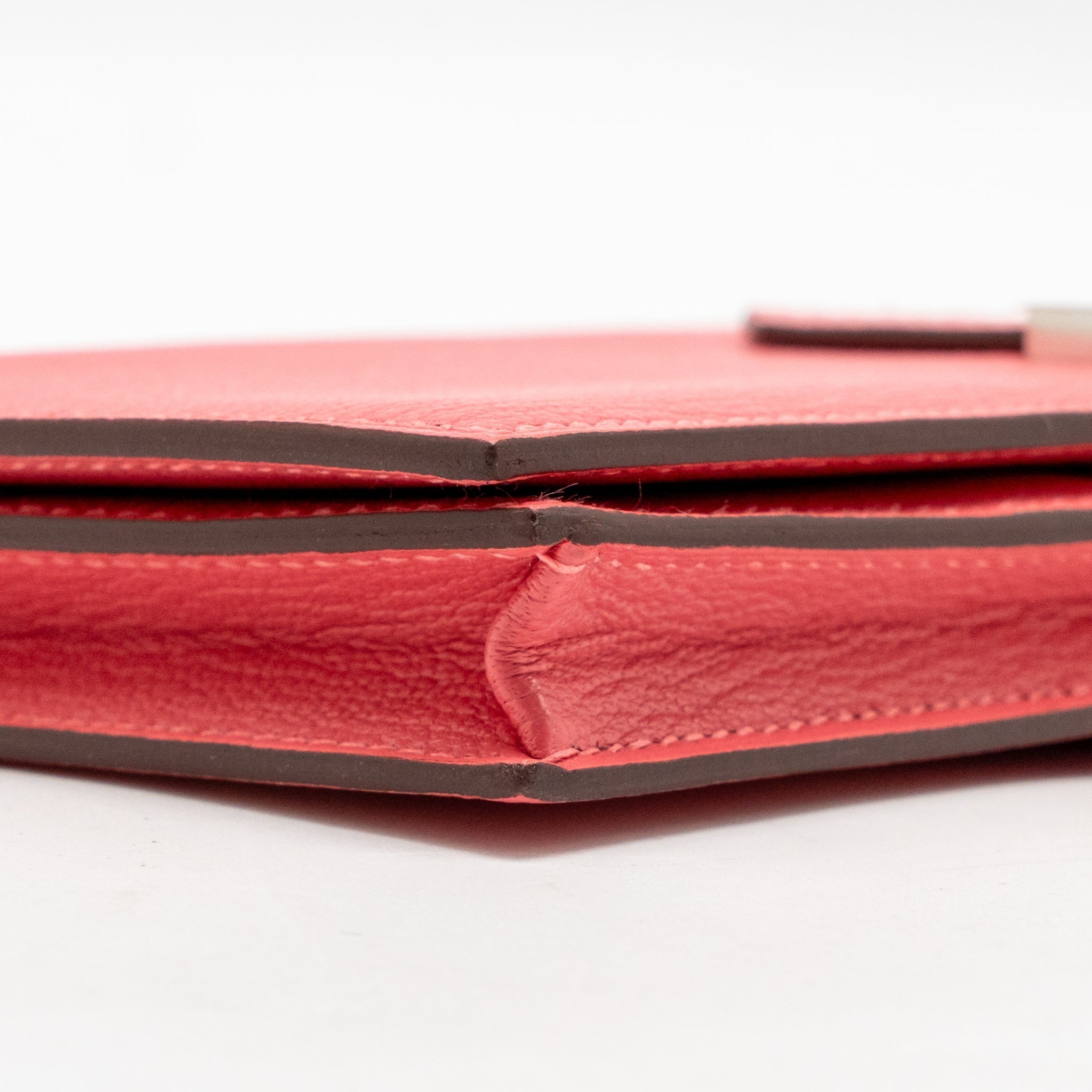 HERMES BÉARN SOUFFLET WALLET CHEVRE MYSORE ROSE LIPSTICK SHW