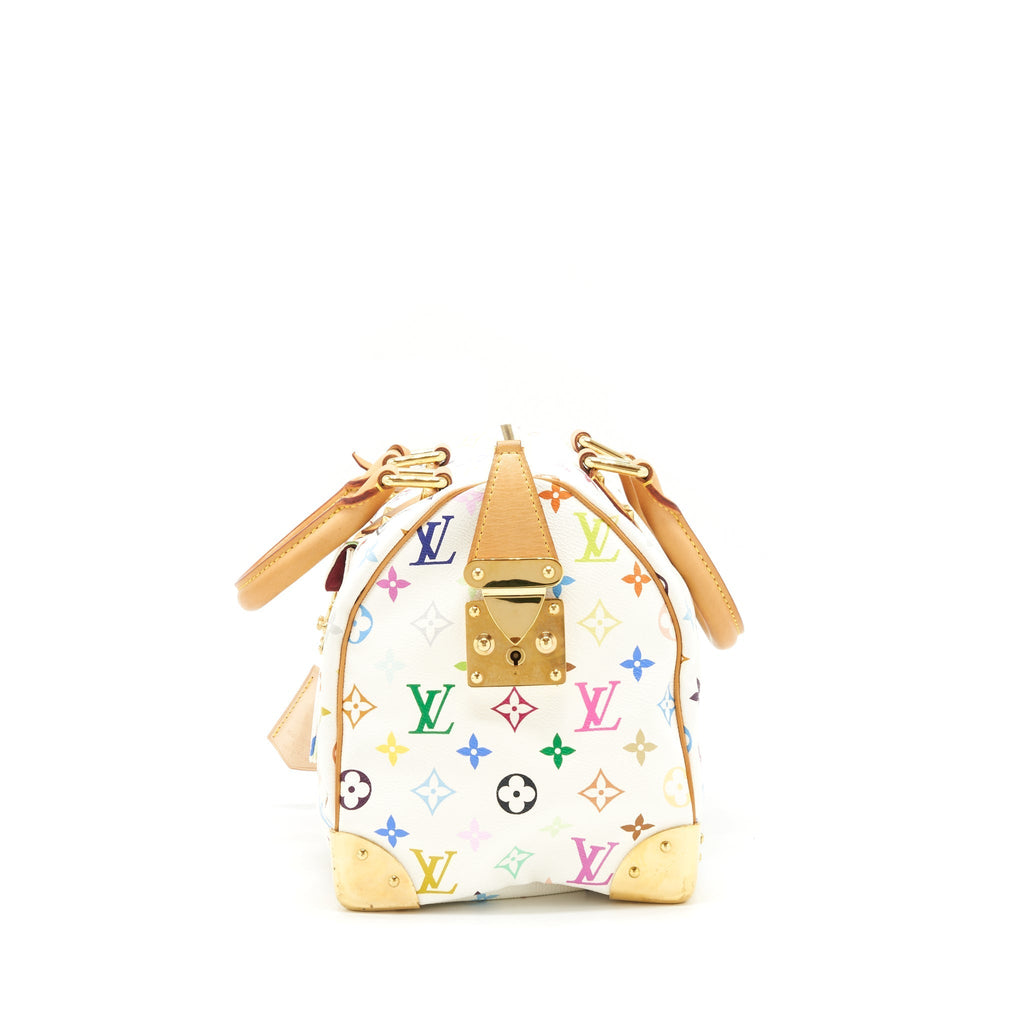 LOUIS VUITTON WHITE MONOGRAM MULTICOLOUR SPEEDY 30 BAG
