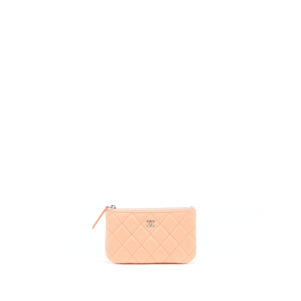 CHANEL MINI OCASE ZIP POUCH CORAL CAVIAR