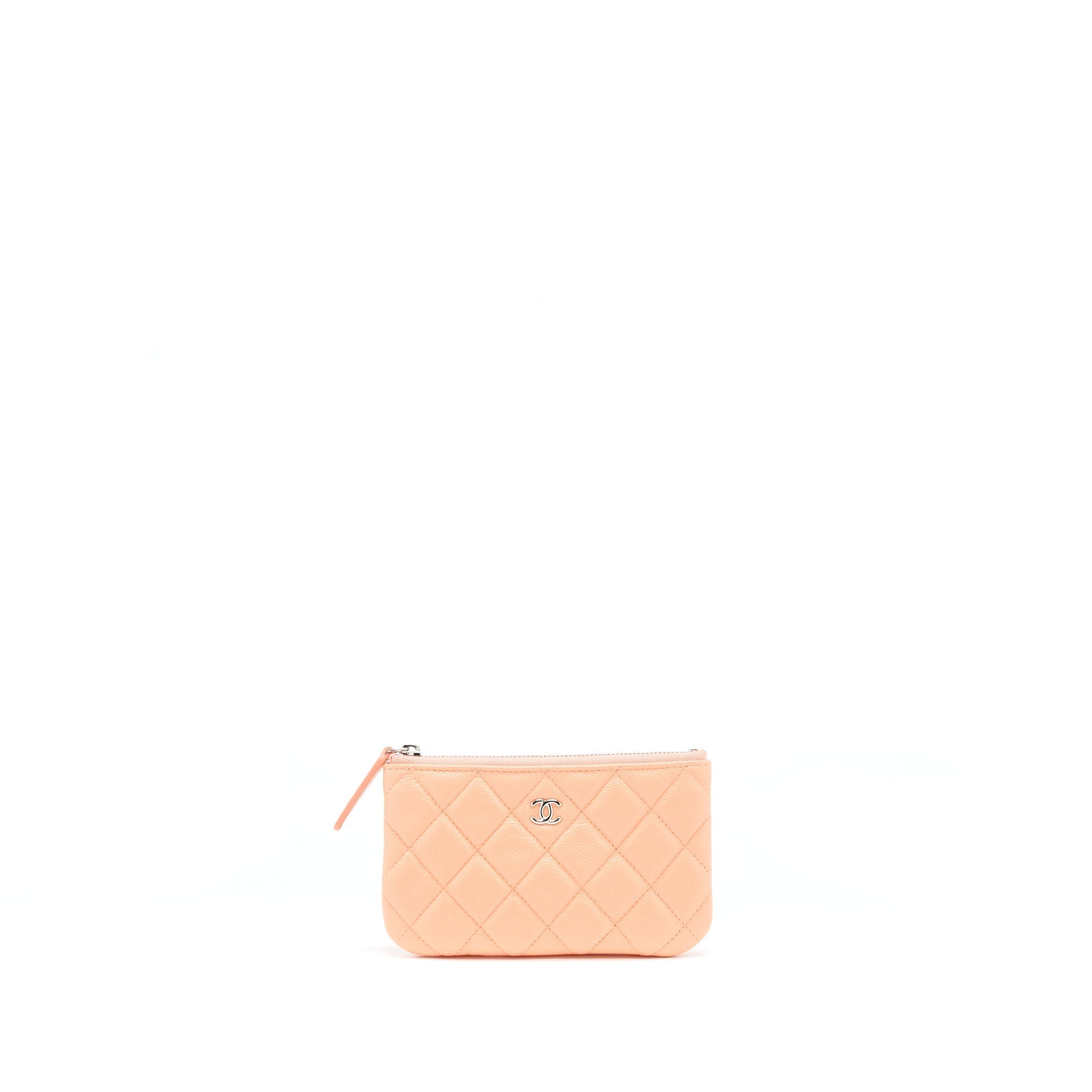 CHANEL MINI OCASE ZIP POUCH CORAL CAVIAR