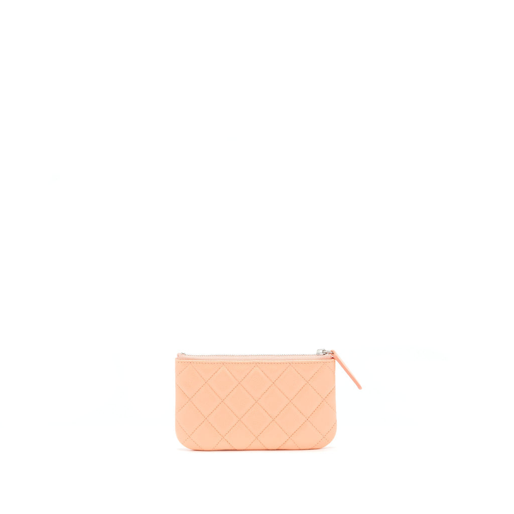 CHANEL MINI OCASE ZIP POUCH CORAL CAVIAR