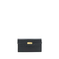 Hermes classic Kelly long wallet Epsom Black GHW