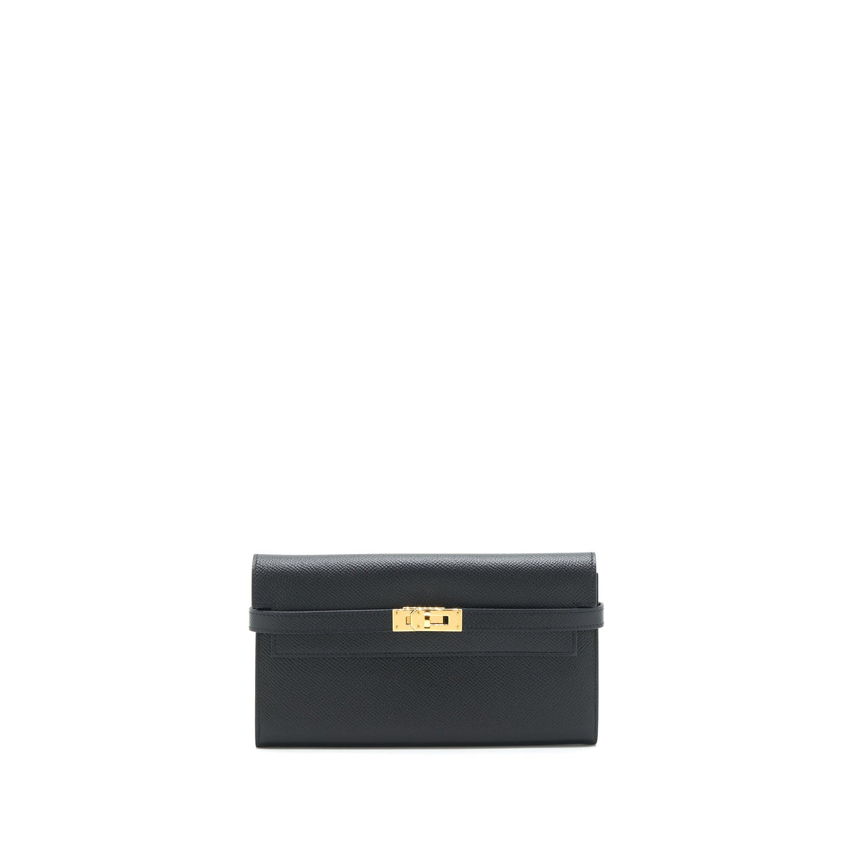 Hermes classic Kelly long wallet Epsom Black GHW