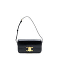 CELINE TRIOMPHE SHOULDER BAG CALFSKIN BLACK GHW