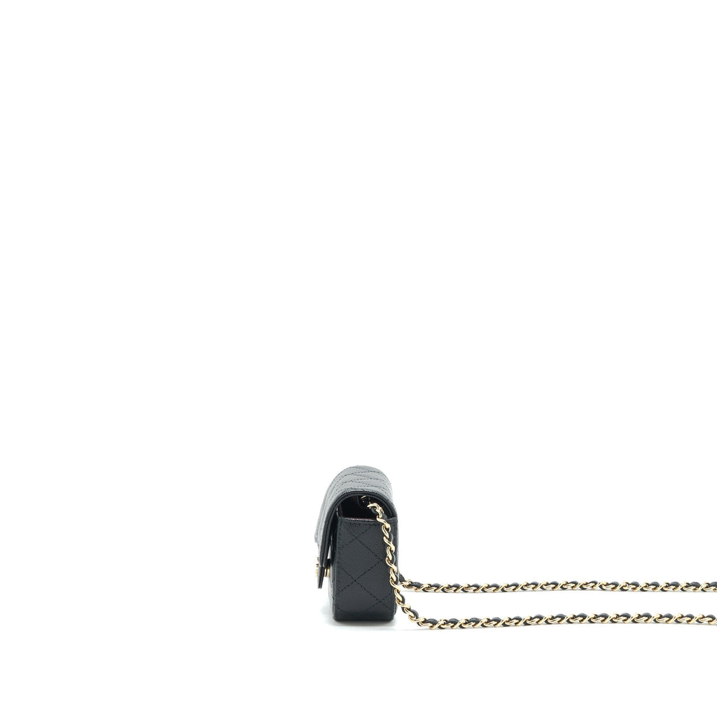 CHANEL MINI FLAP VANITY WITH CHAIN CAVIAR BLACK LGHW