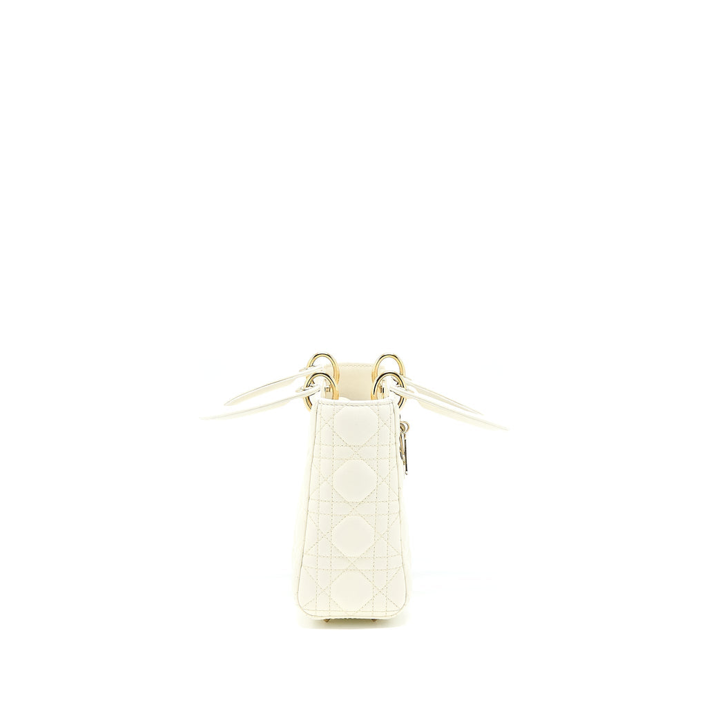 DIOR SMALL LADY DIOR MY ABCDIOR BAG LAMBSKIN WHITE LGHW