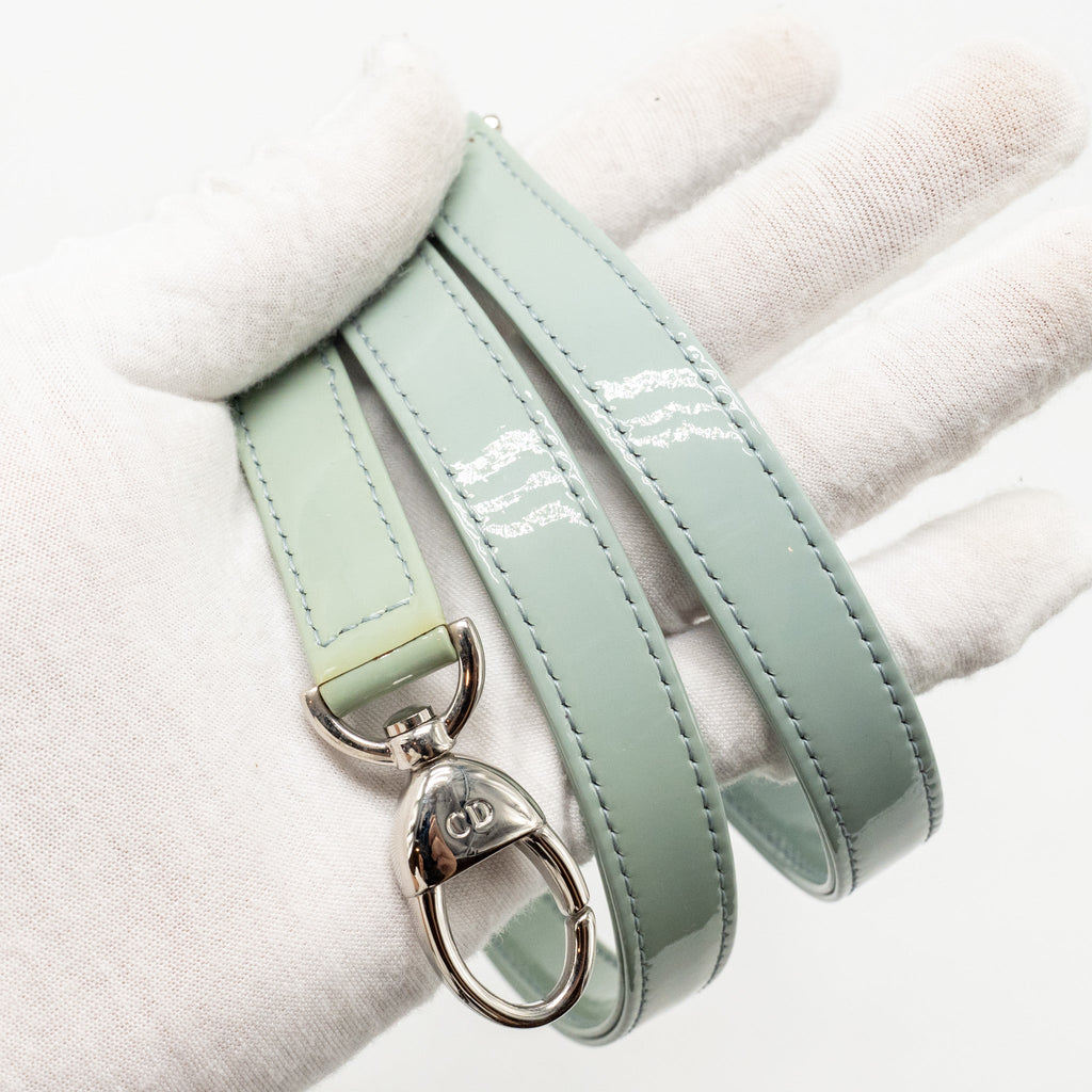 DIOR LARGE LADY DIOR PATENT LIGHT BLUE SHW