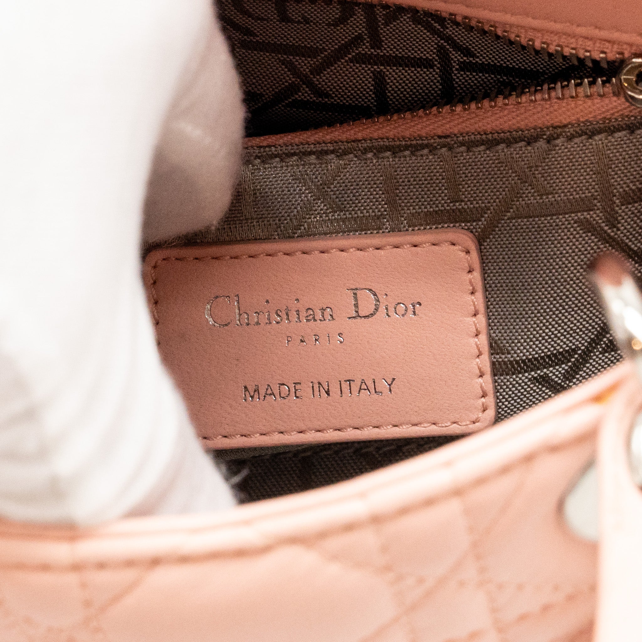 DIOR MINI LADY DIOR LAMBSKIN LIGHT PINK SHW