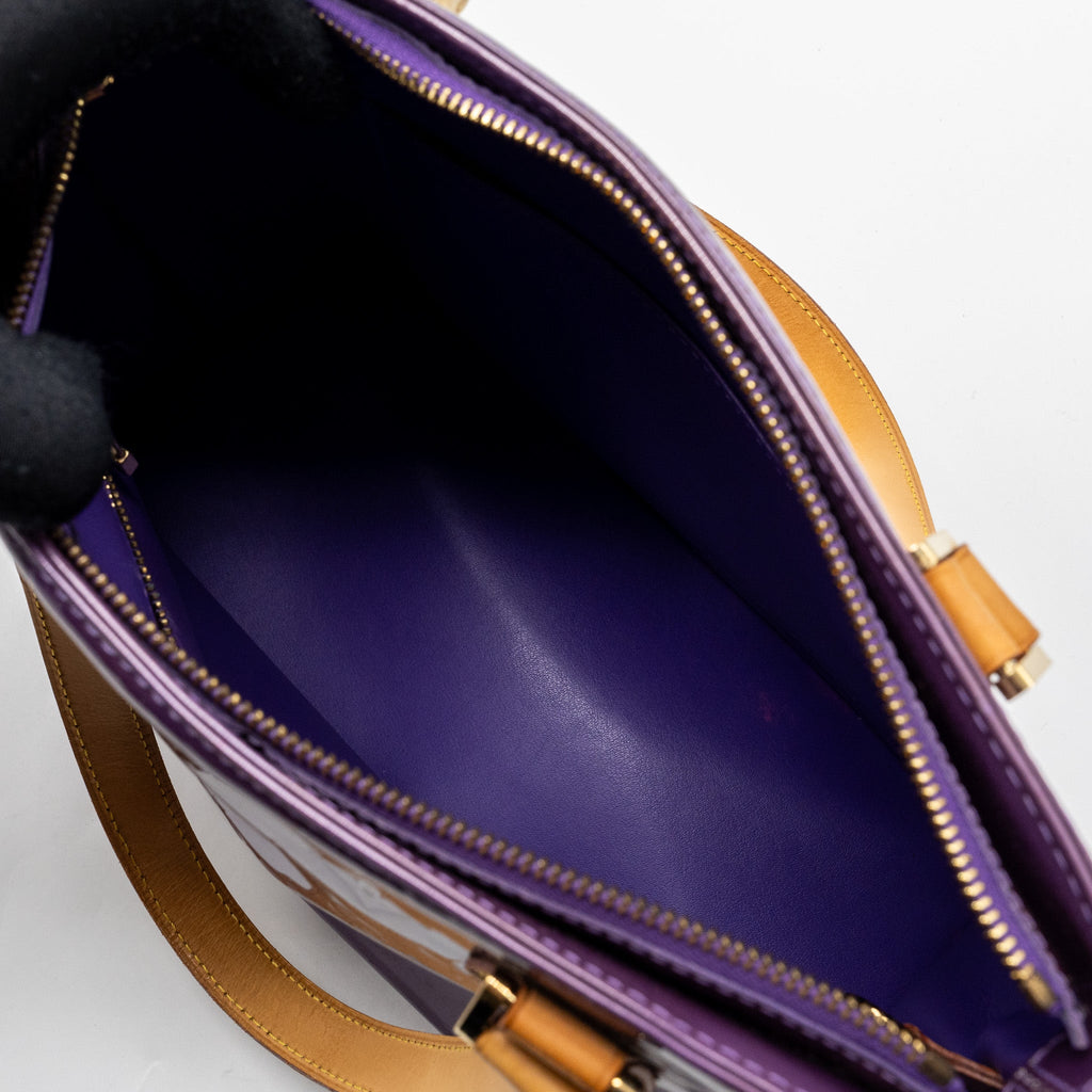 LOUIS VUITTON VINTAGE HOUSTON BAG PATENT PURPLE GHW