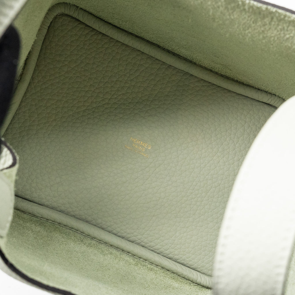 HERMES PICOTIN 18 LOCK BAG CLEMENCE GRIS NEVE GHW
