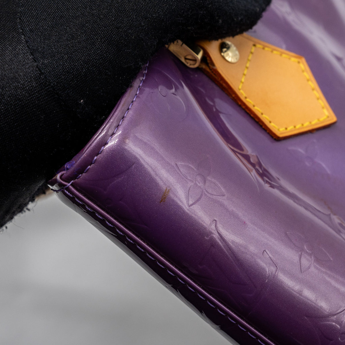 LOUIS VUITTON VINTAGE HOUSTON BAG PATENT PURPLE GHW