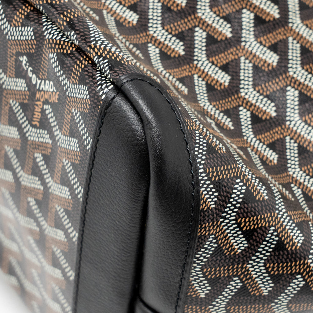 GOYARD ARTOIS MM HANDBAG GOYARDINE CANVAS/CALFSKIN BLACK SHW
