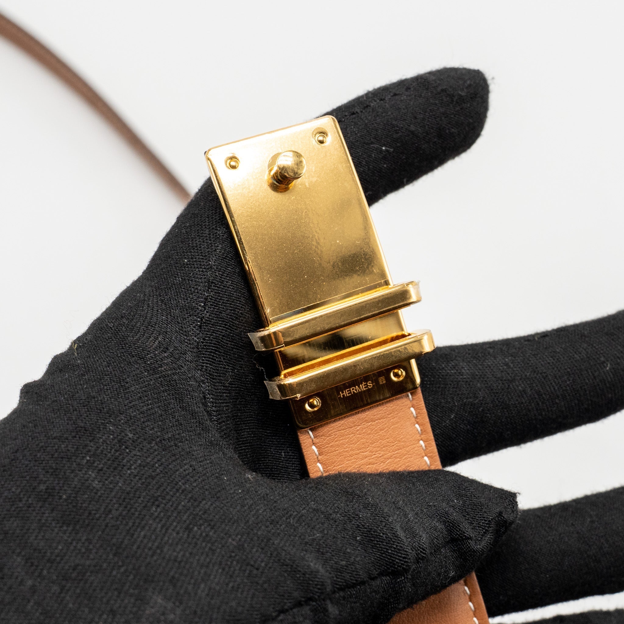 HERMES SIZE L ELAN POCKET 24 BELT BAG SWIFT GOLD GHW