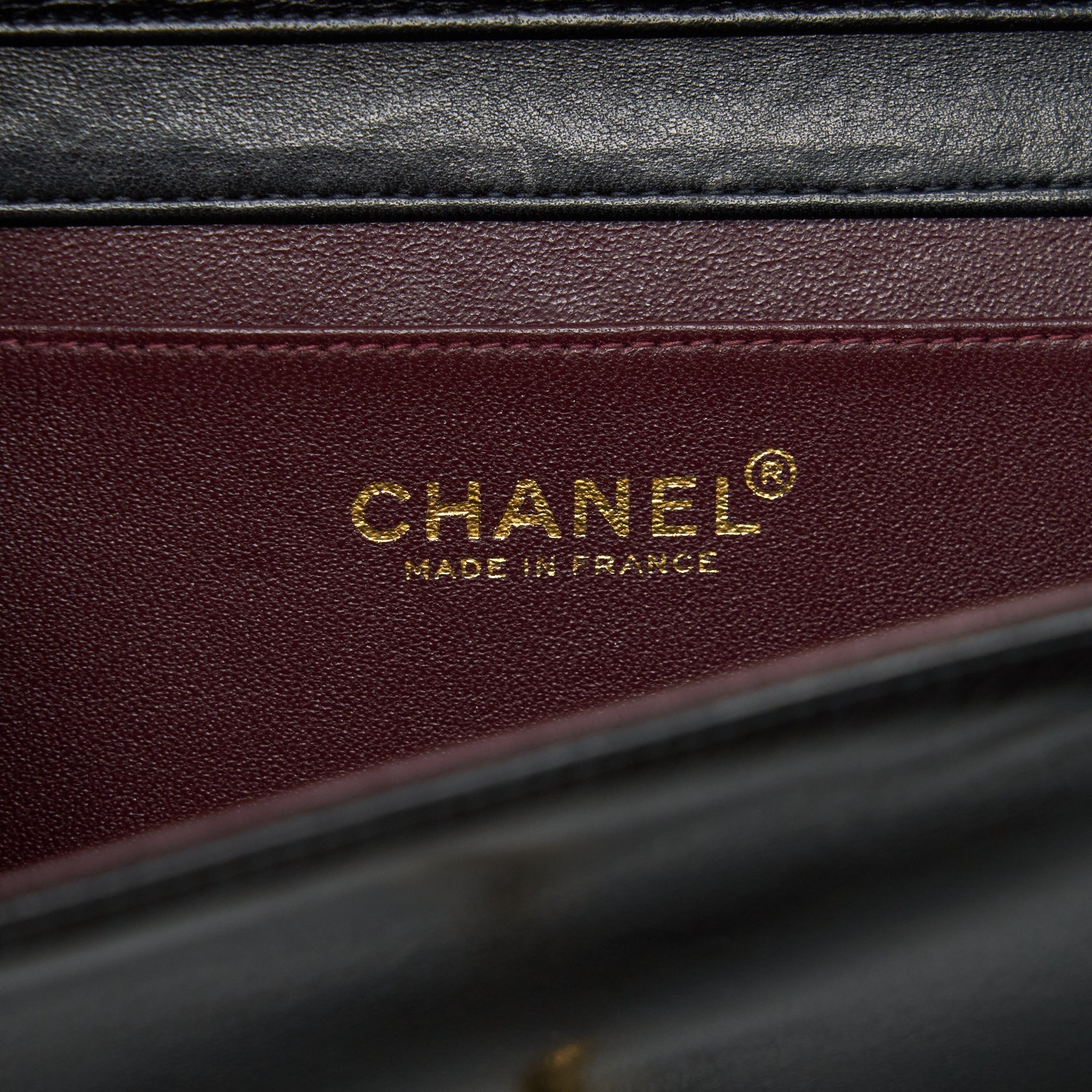 CHANEL VINTAGE QUILTED MINI FLAP BAG WITH CHAIN LAMBSKIN BLACK GHW