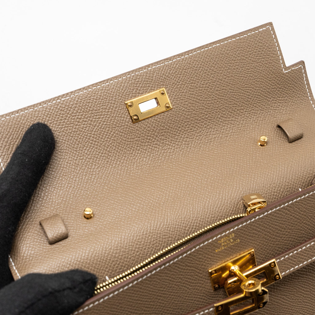 HERMES CLASSIC KELLY TO GO EPSOM ETOUPE GHW