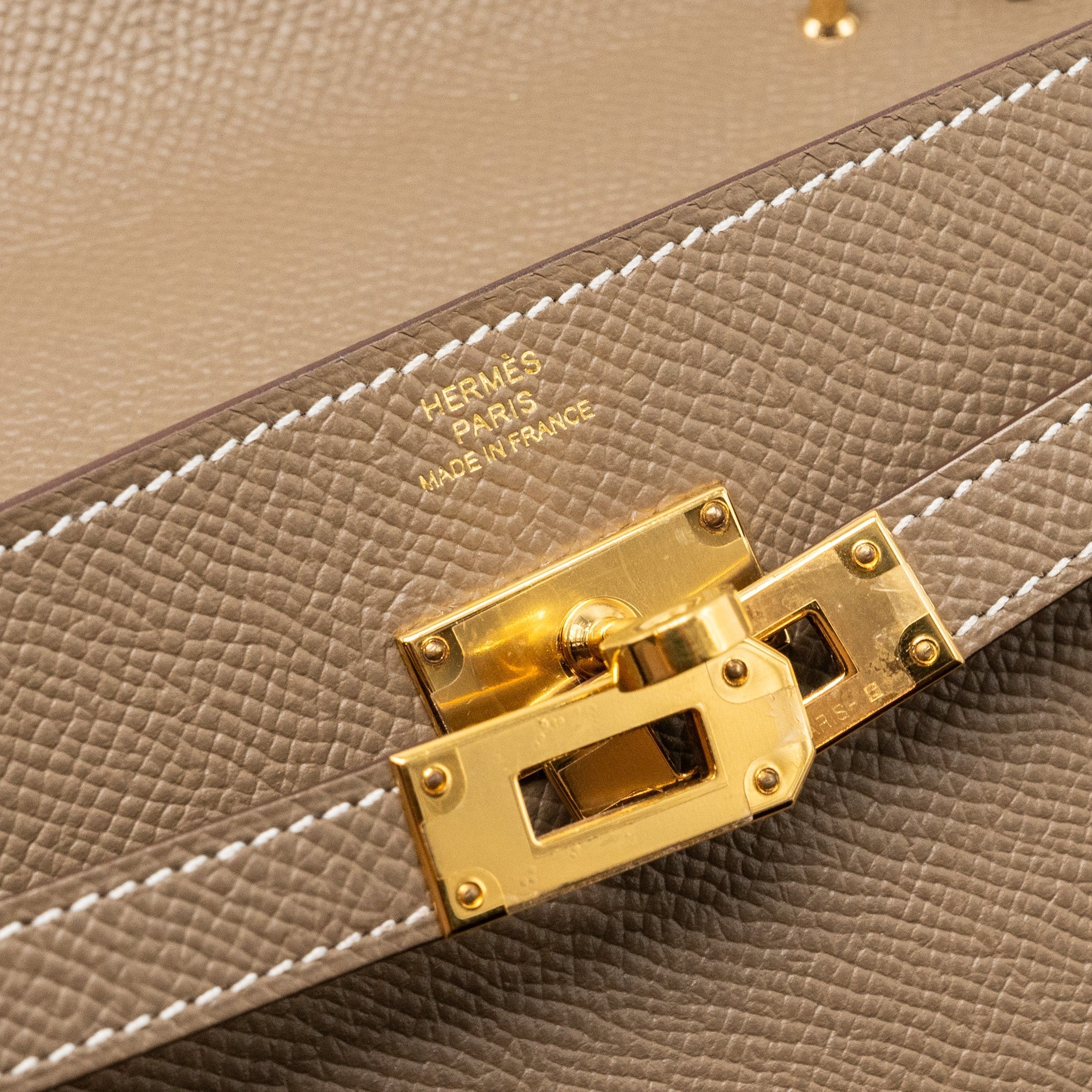 HERMES CLASSIC KELLY TO GO EPSOM ETOUPE GHW