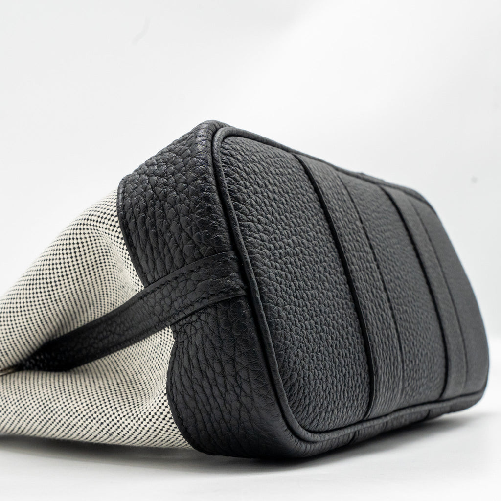 HERMES NEO GARDEN 23 NEGONDA / CANVAS / ECRU / BLACK SHW