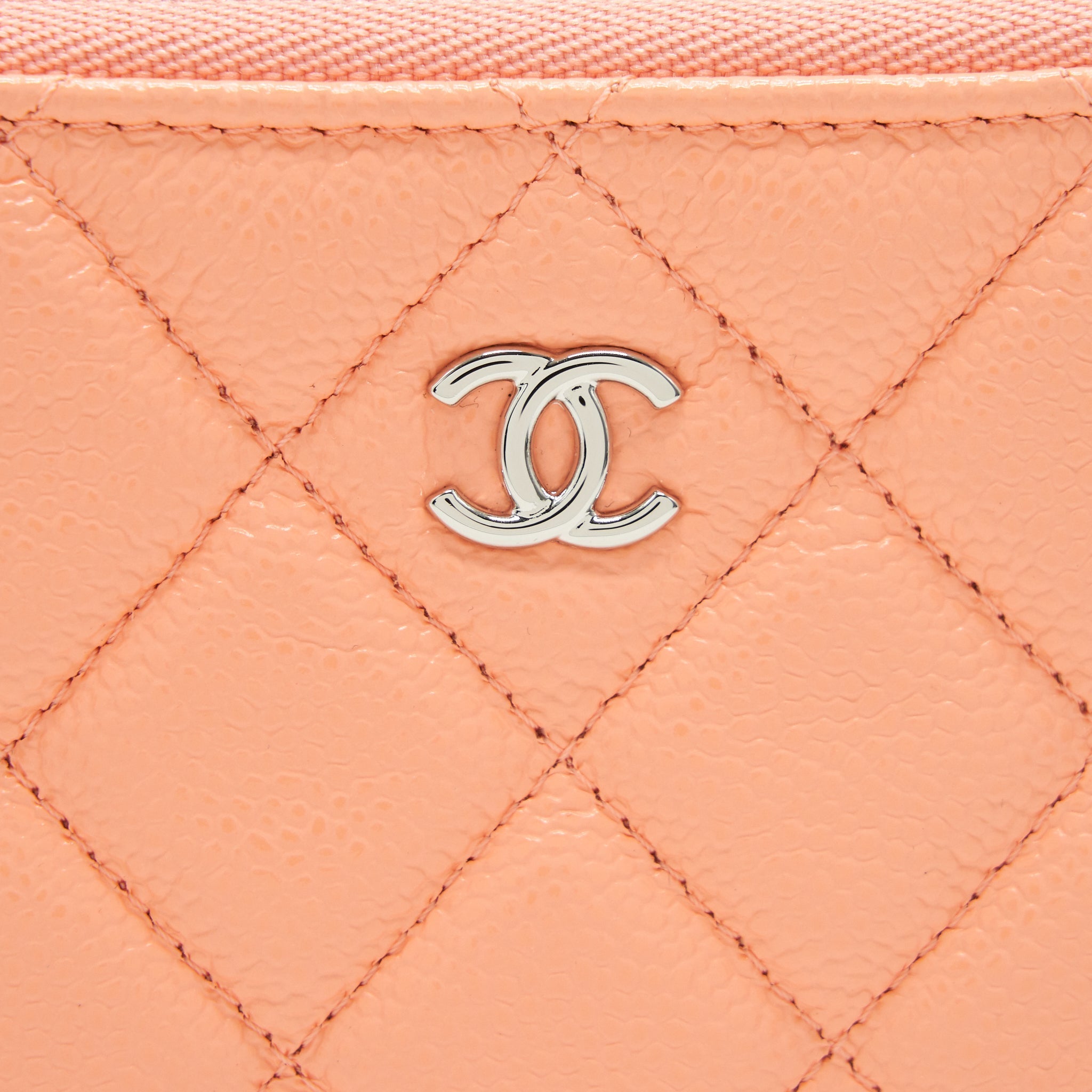 CHANEL MINI OCASE ZIP POUCH CORAL CAVIAR