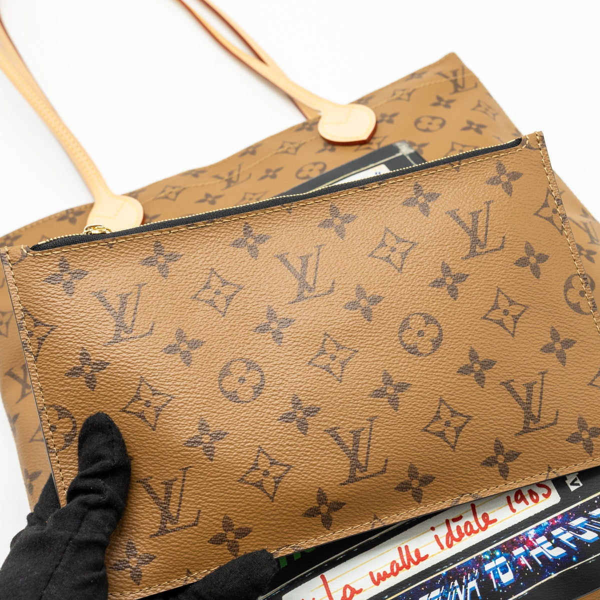 LOUIS VUITTON CARRY IT TOTE MONOGRAM REVERSE CANVAS WITH PRINT GHW