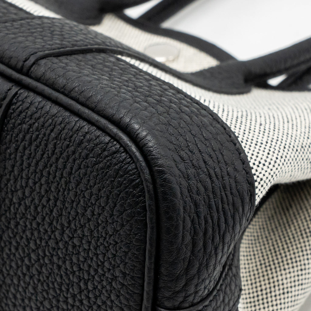 HERMES NEO GARDEN 23 NEGONDA / CANVAS / ECRU / BLACK SHW
