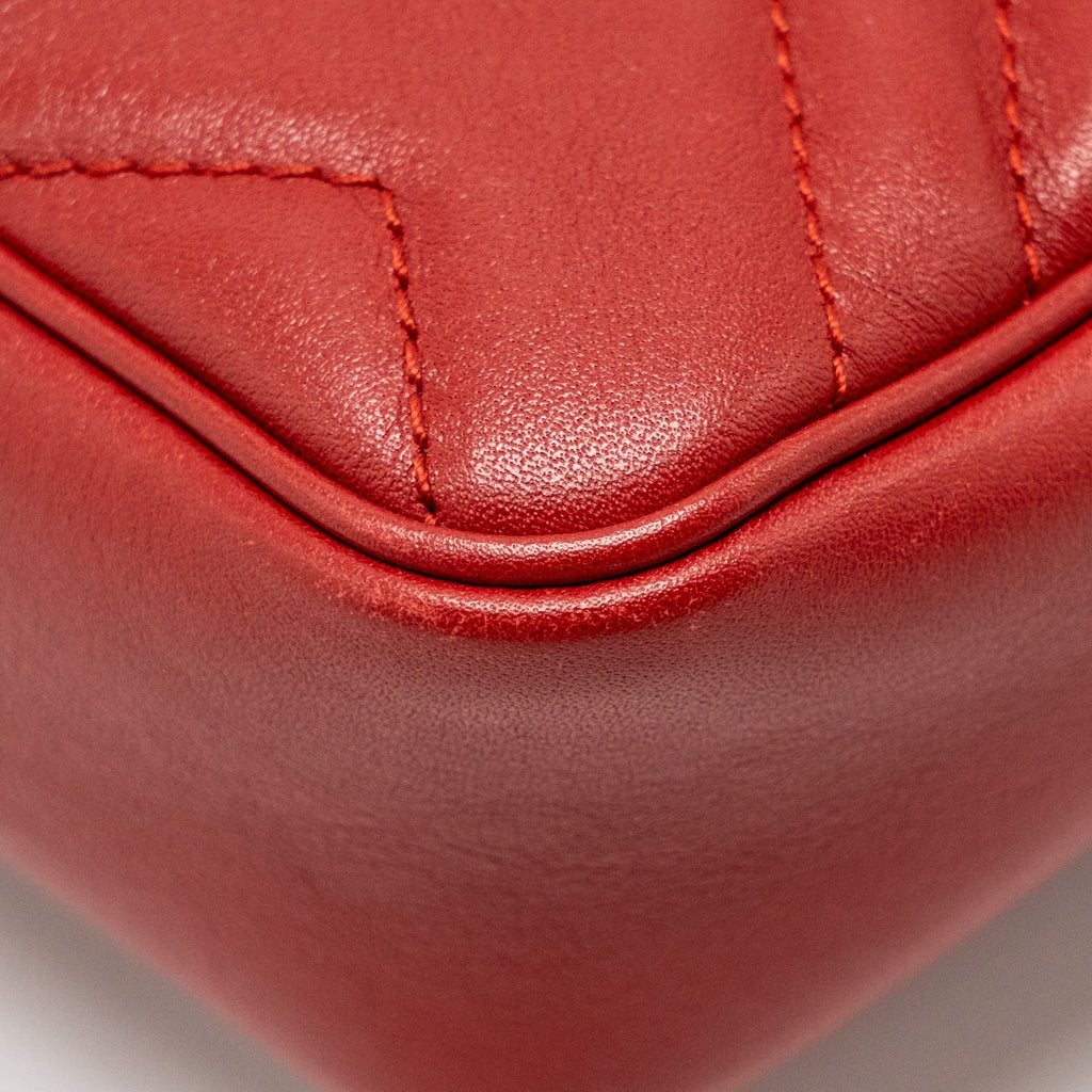 GUCCI MINI GG MARMONT CALFSKIN RED GHW