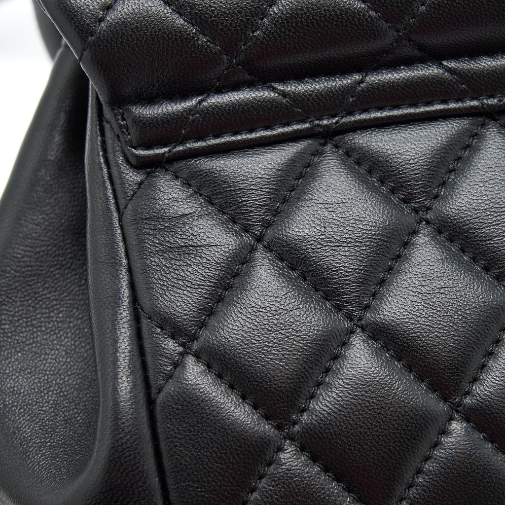 CHANEL DUMA MINI BACKPACK LAMBSKIN BLACK LGHW(MICROCHIP)