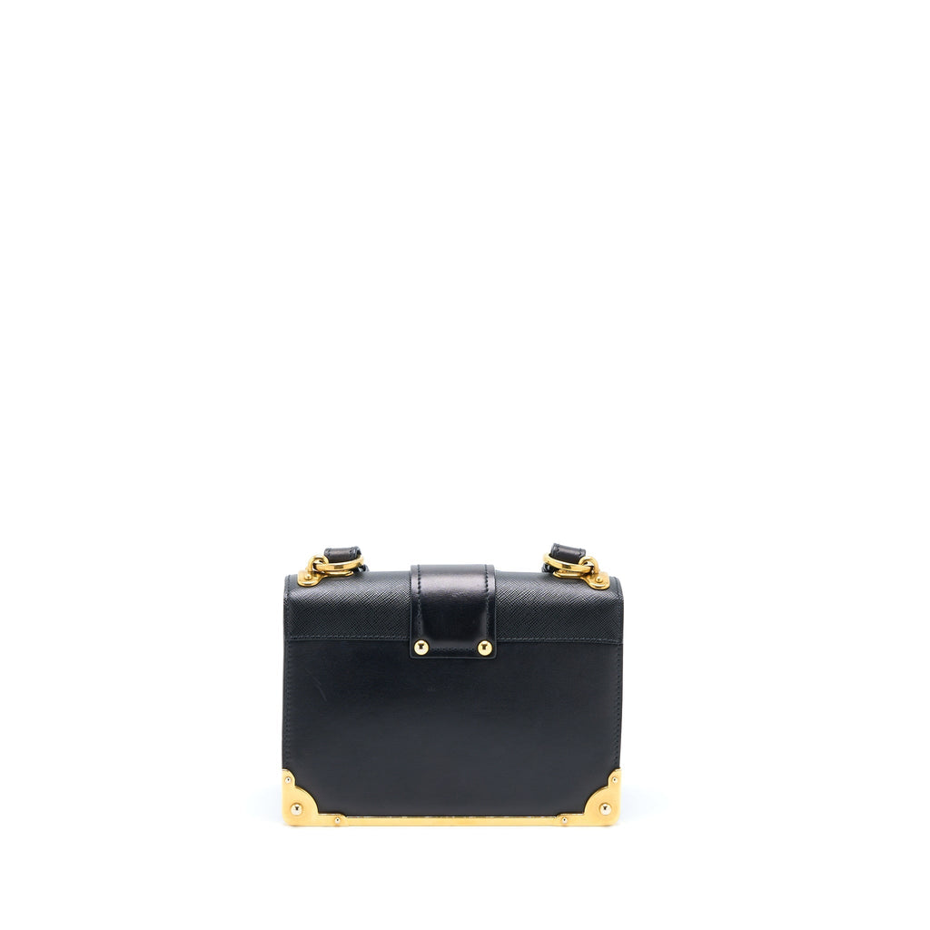 PRADA CAHIER CROSSBODY BAG LEATHER BLACK GHW