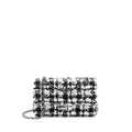 CHANEL VINTAGE MEDIUM CLASSIC FLAP BAG TWEED BLACK AND WHITE SHW