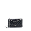 CHANEL MEDIUM CLASSIC DOUBLE FLAP BAG LAMBSKIN BLACK SHW