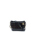 CHANEL SMALL GABRIELLE HOBO BAG TWEED/LEATHER BLACK MULTICOLOUR HARDWARE