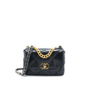 CHANEL SMALL 19 BAG LAMBSKIN BLACK MULTICOLOUR HARDWARE