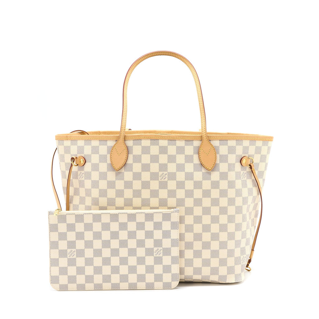 LOUIS VUITTON NEVERFULL MM DAMIER AZUR CANVAS GHW