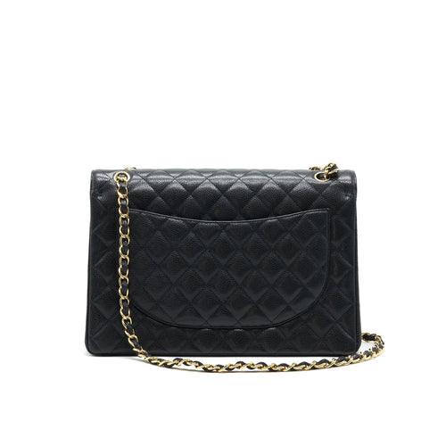 CHANEL MAXI CLASSIC DOUBLE FLAP BLACK CAVIAR GHW