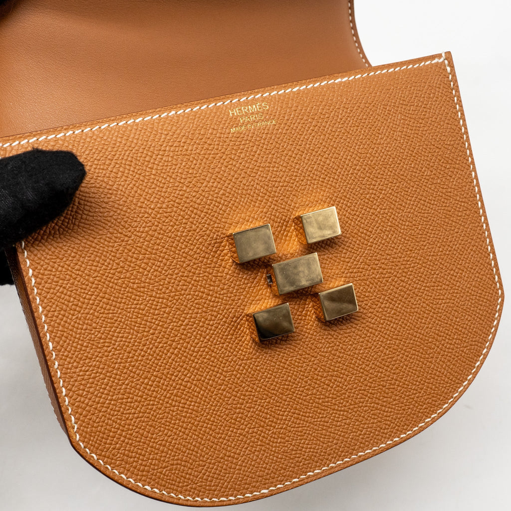 HERMES MOSAIQUE AU 24 MINI BAG EPSOM GOLD LGHW