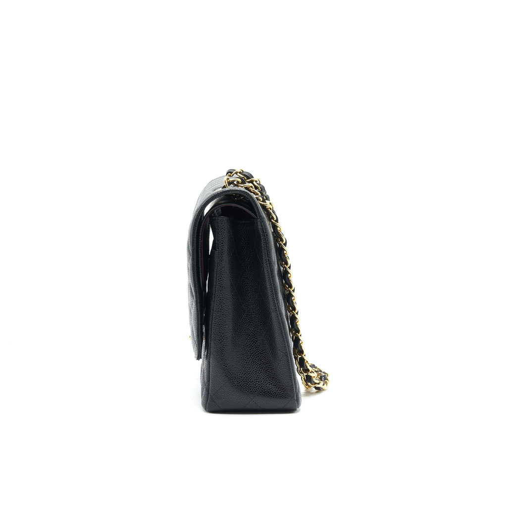 CHANEL MAXI CLASSIC DOUBLE FLAP BLACK CAVIAR GHW