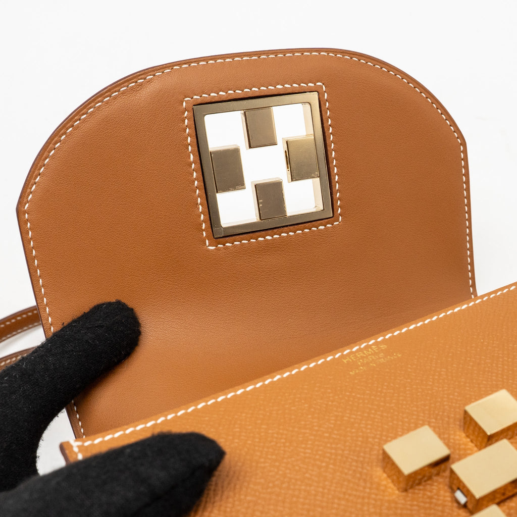 HERMES MOSAIQUE AU 24 MINI BAG EPSOM GOLD LGHW