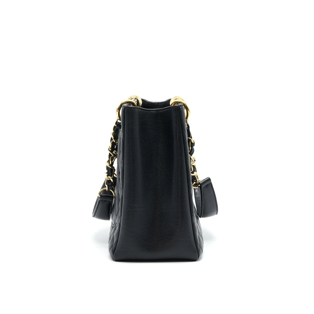 CHANEL GRANT SHOPPING TOTE BAG GST BLACK CAVIAR GHW
