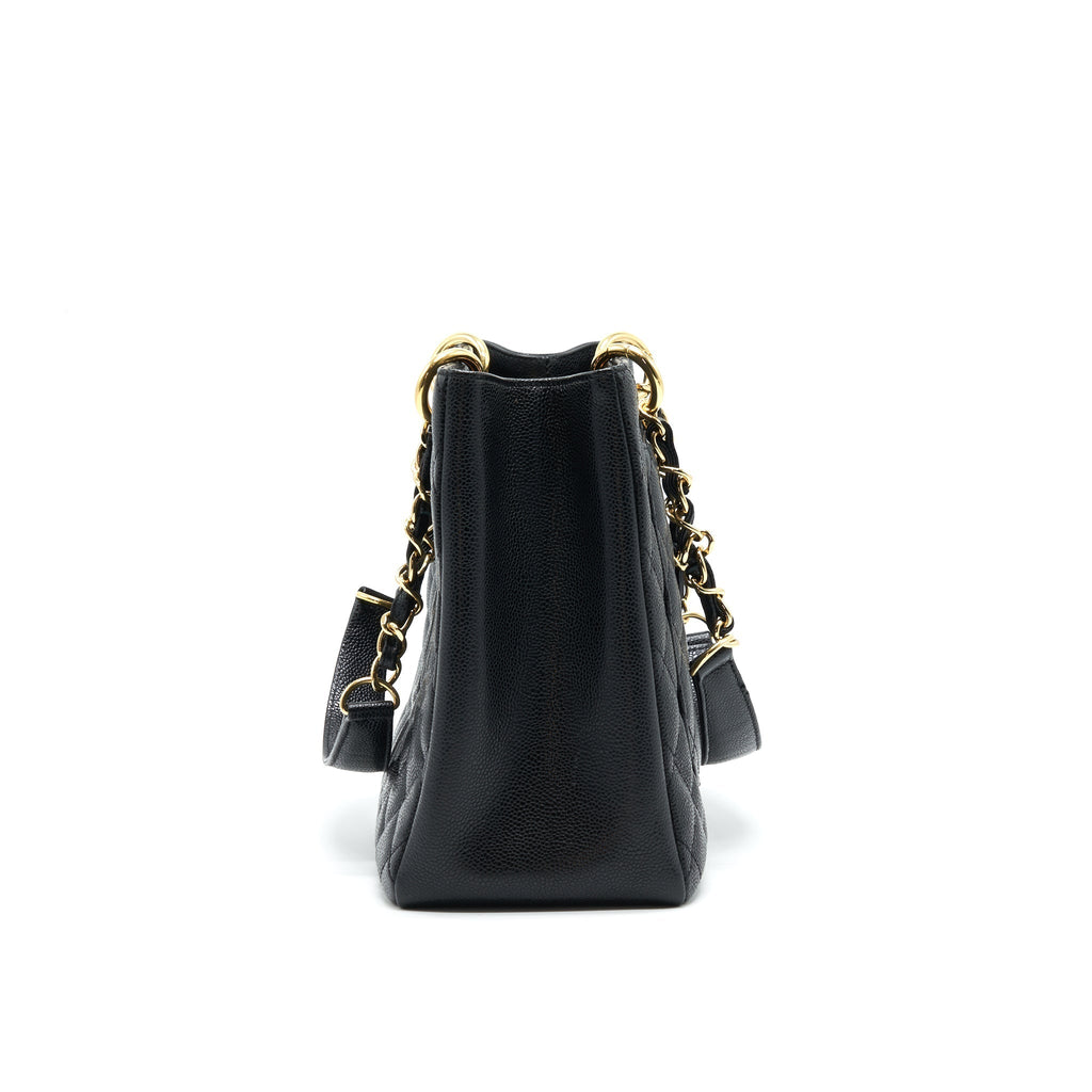 CHANEL GRANT SHOPPING TOTE BAG GST BLACK CAVIAR GHW