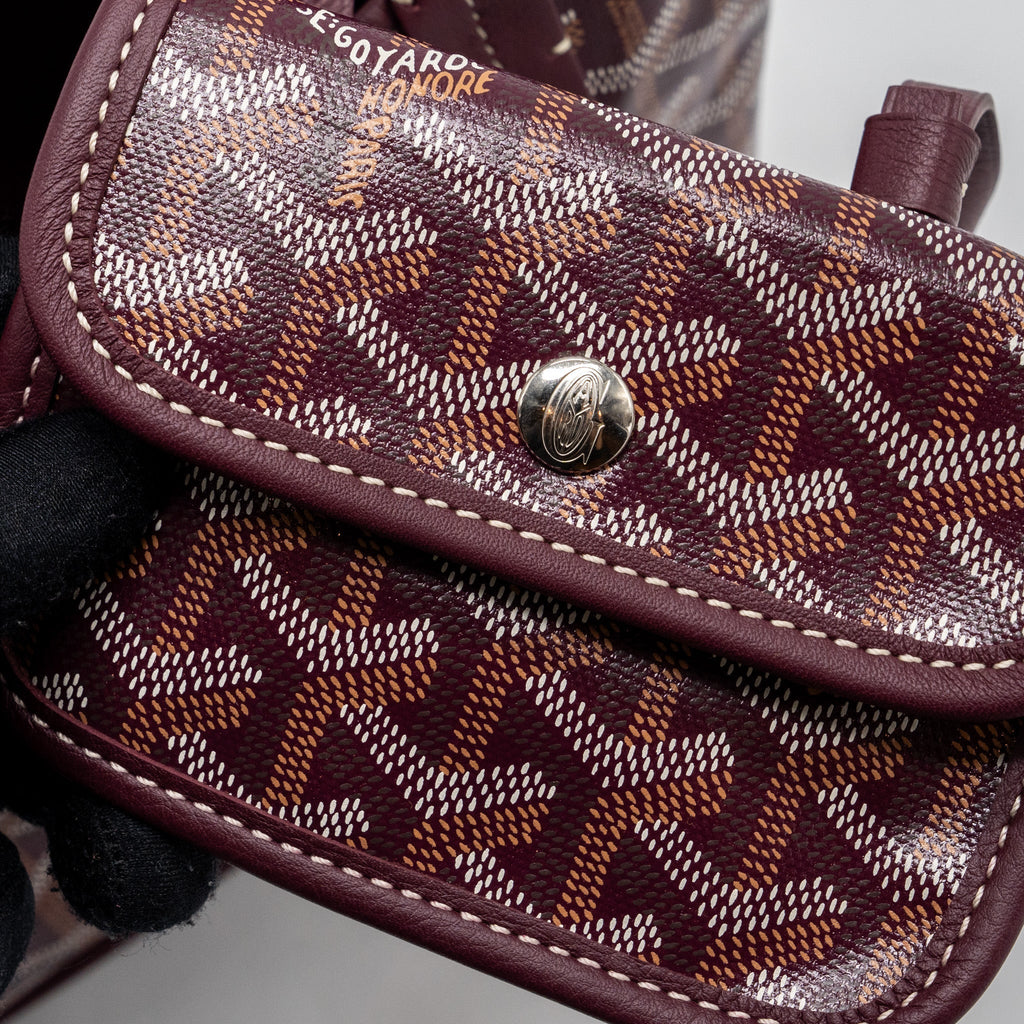 GOYARD ANJOU MINI TOTE CANVAS/CALFSKIN BURGUNDY SHW