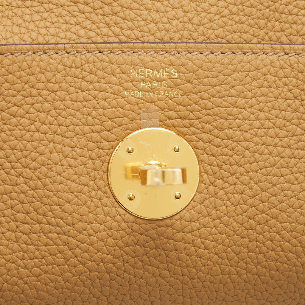 HERMES LINDY 26 CLEMENCE LEATHER 4B BISCUIT