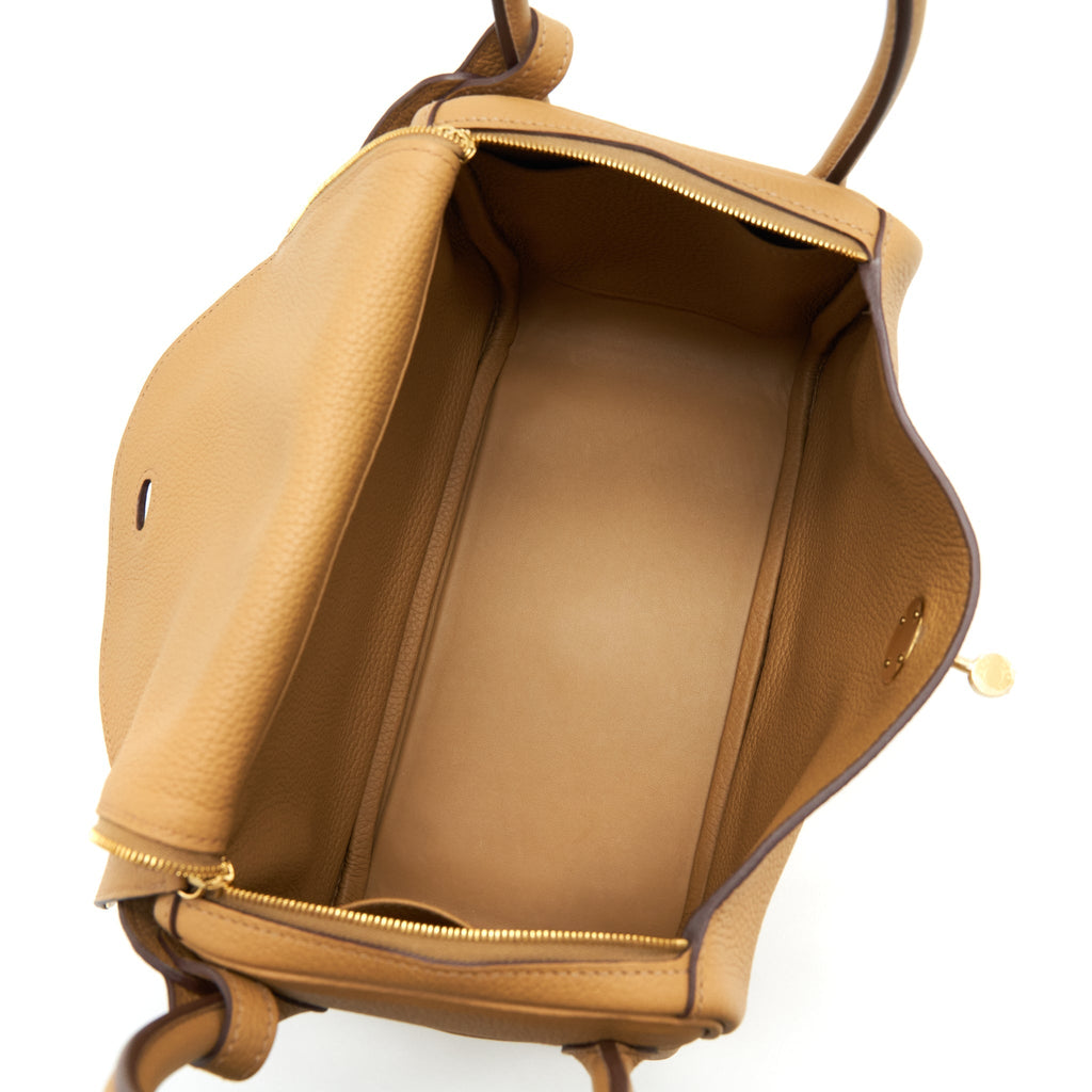 HERMES LINDY 26 CLEMENCE LEATHER 4B BISCUIT