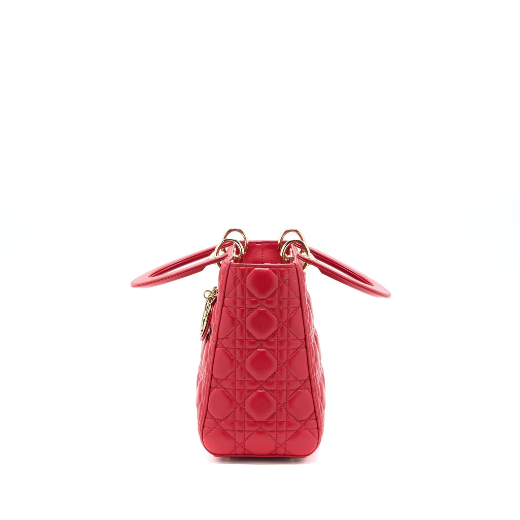 DIOR MEDIUM LADY DIOR LAMBSKIN RED GHW