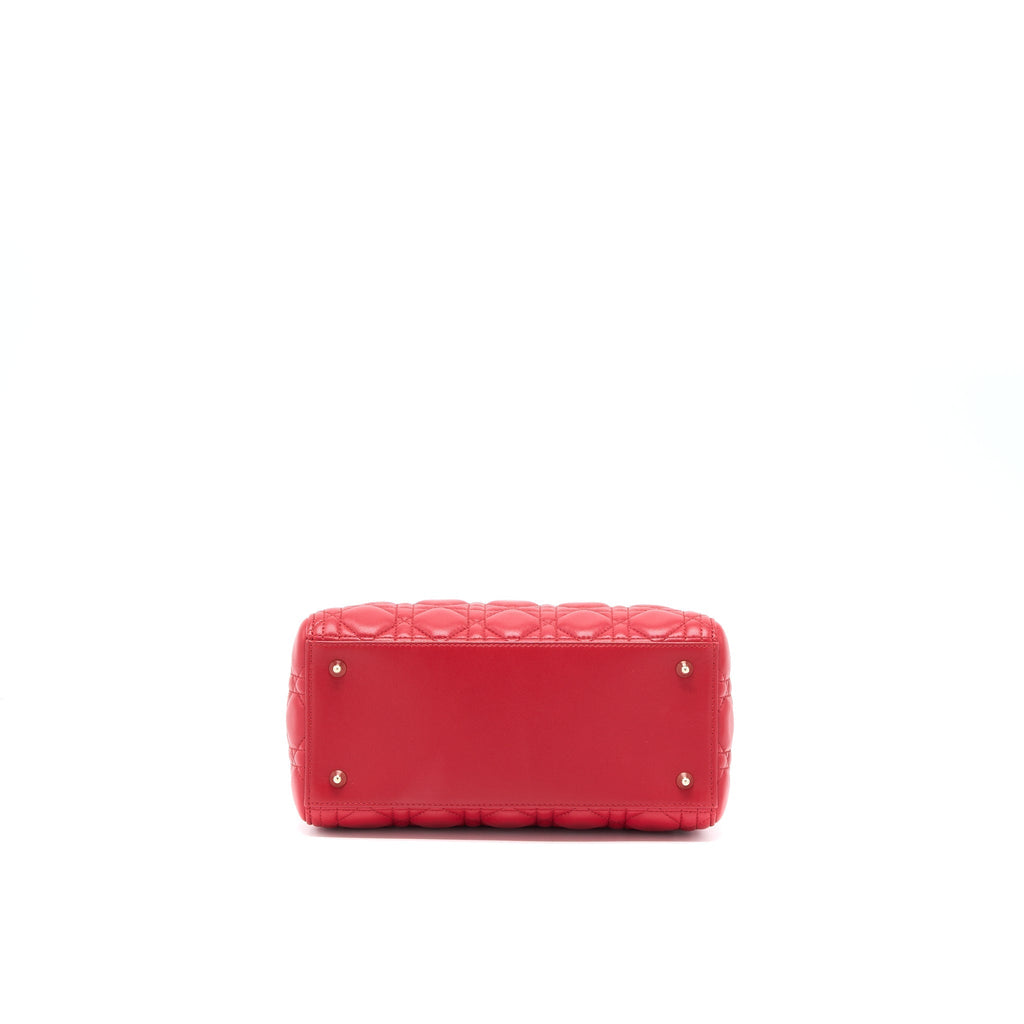 DIOR MEDIUM LADY DIOR LAMBSKIN RED GHW
