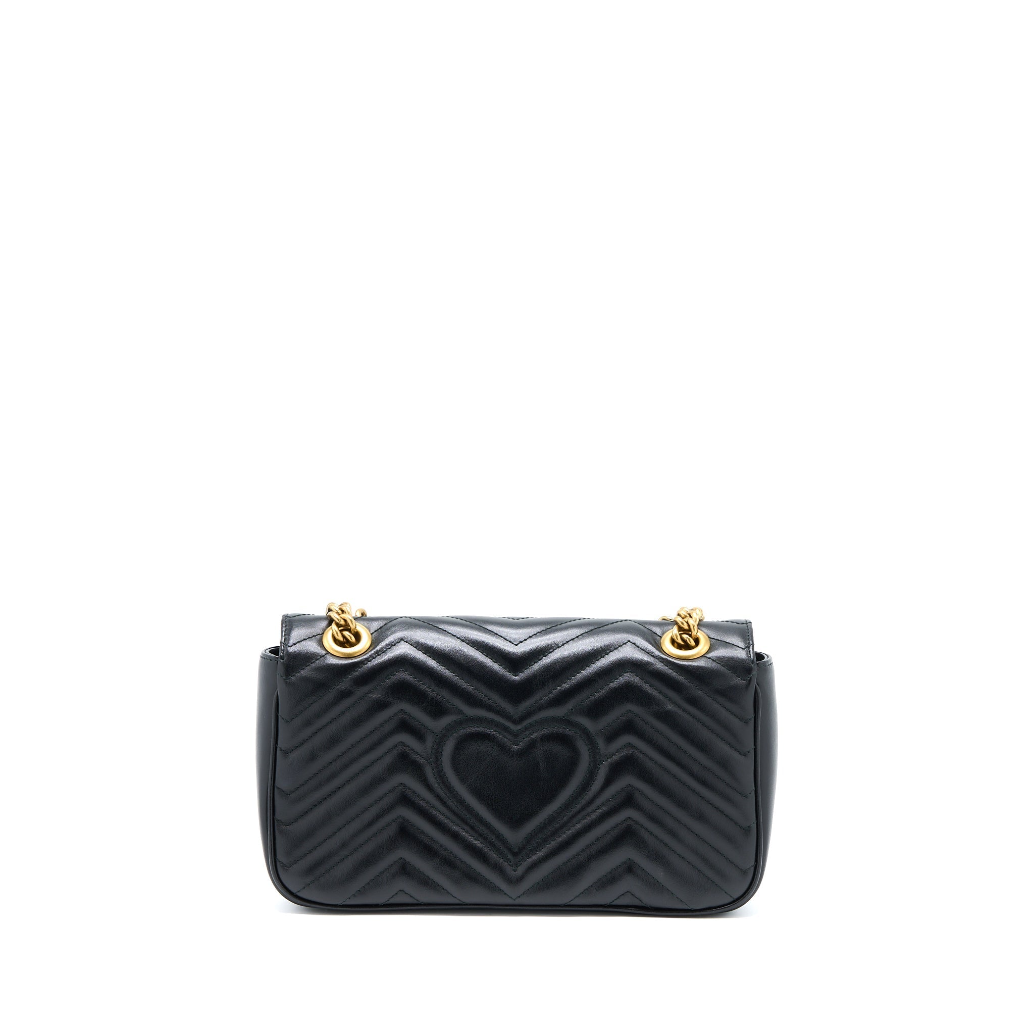 GUCCI GG MARMONT SMALL MATELASSE SHOULDER BAG BLACK GHW