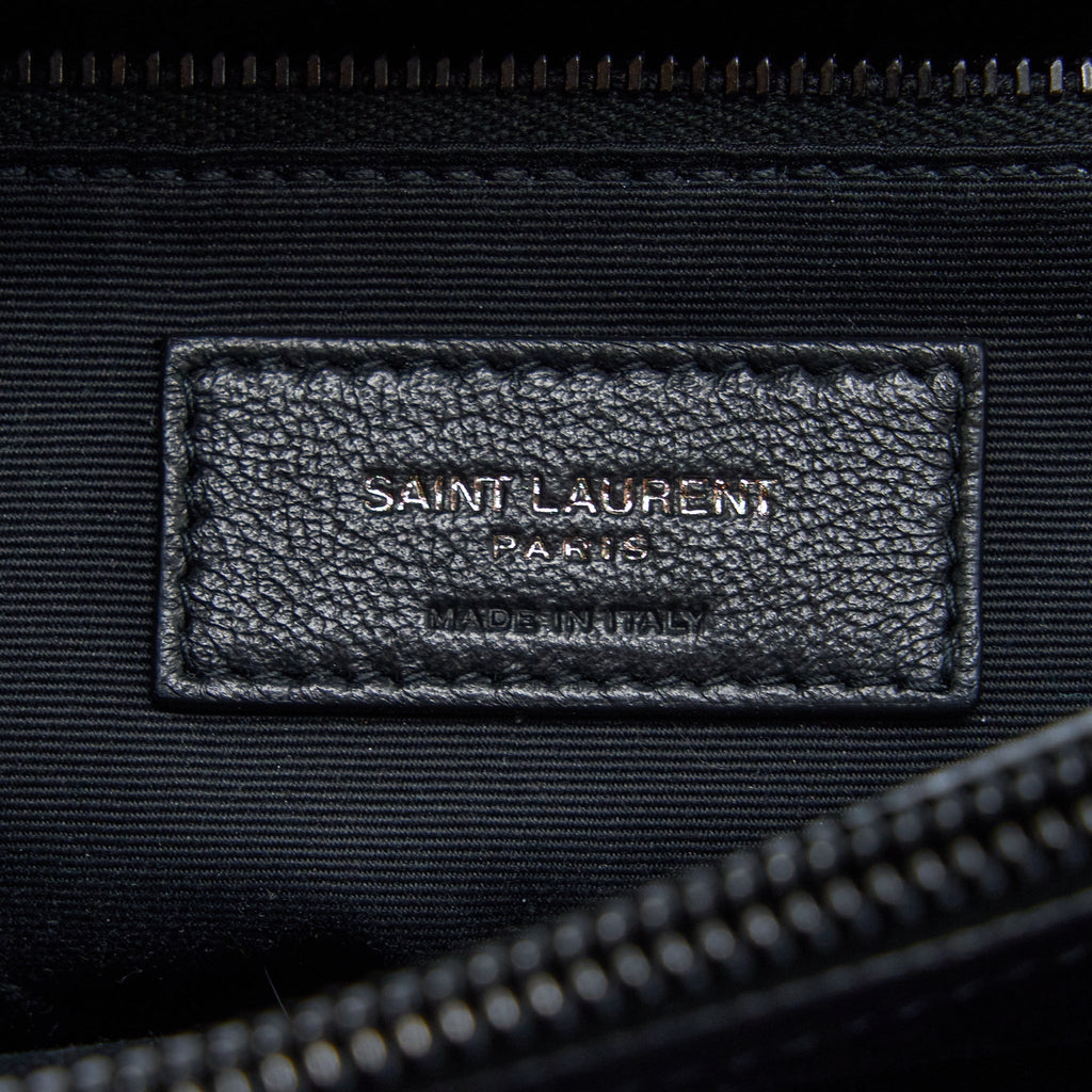 SAINT LAURENT / YSL MEDIUM LOULOU SHOULDER BAG CALFSKIN BLACK WITH BLACK HARDWARE