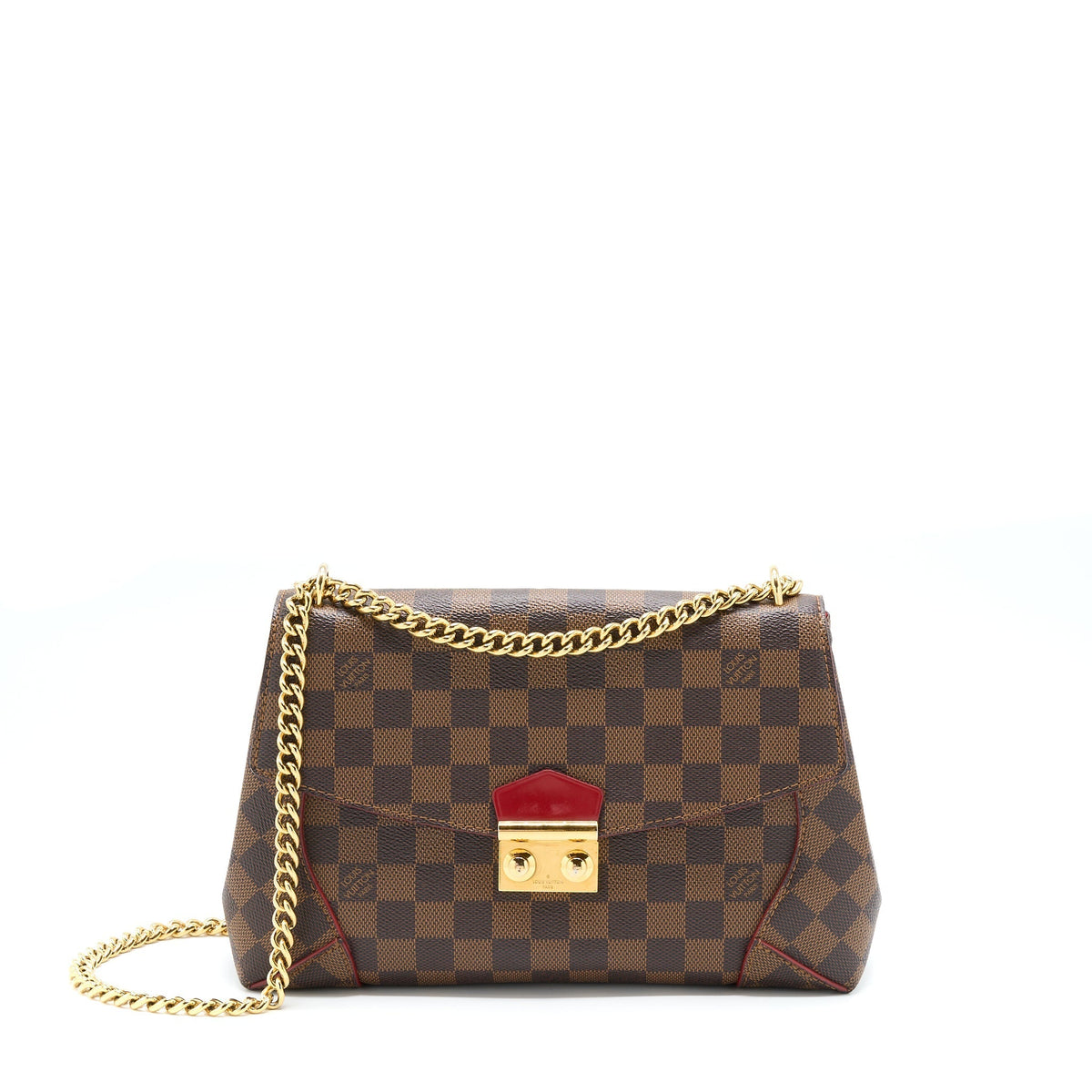 LOUIS VUITTON FLAP CHAIN BAG DAMIER EBENE GHW