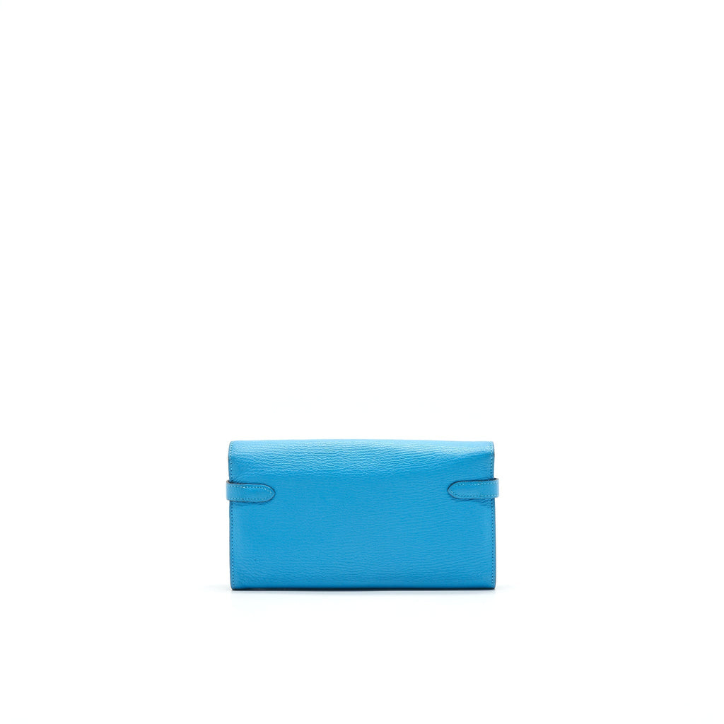 HERMES KELLY LONG WALLET BLUE SHW