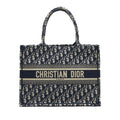 DIOR SMALL BOOKTOTE BAG BLUE OBLIQUE EMBROIDERY